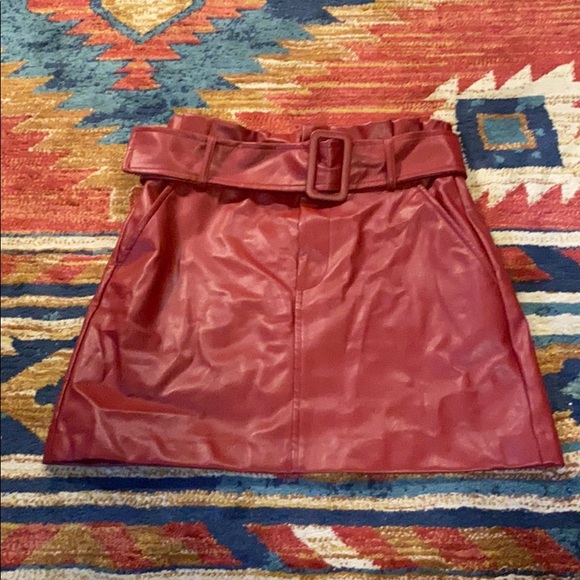Zara Dresses & Skirts - Zara High Waisted Faux Leather Skirt with Belt!